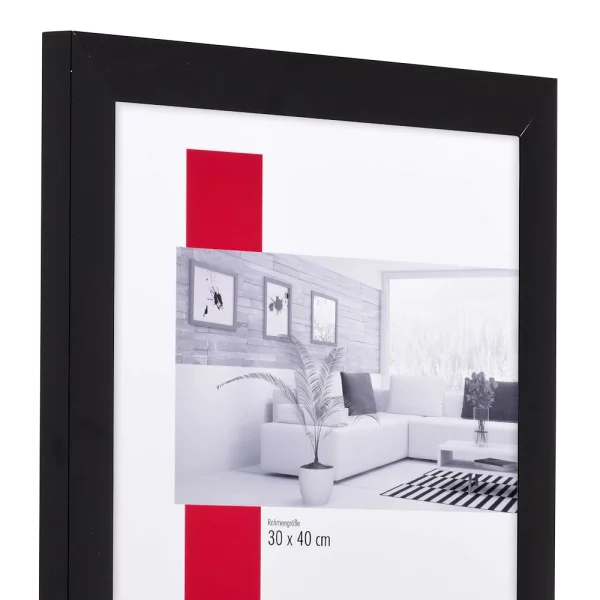 Alu-Bilderrahmen Profil S3 50x50 cm | schwarz matt | Normalglas (2 mm)