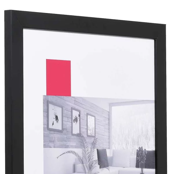 Holz-Bilderrahmen Profil Top Pro Maßanfertigung schwarz | Normalglas (2 mm)
