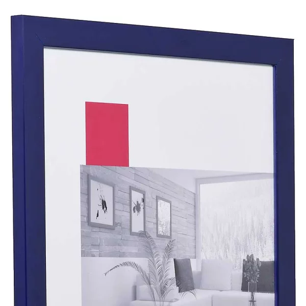 Holz-Bilderrahmen Profil Top Pro 20x20 cm | blau | Normalglas (2 mm)