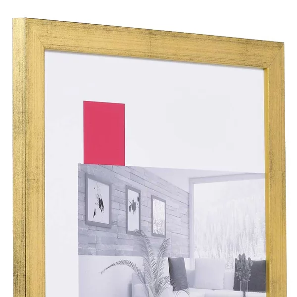 Holz-Bilderrahmen Profil Top Pro 20x20 cm | gold | Normalglas (2 mm)