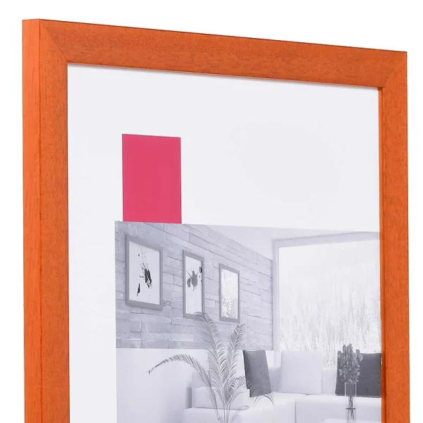 Holz-Bilderrahmen Profil Top Pro 20x20 cm | orange | Normalglas (2 mm)