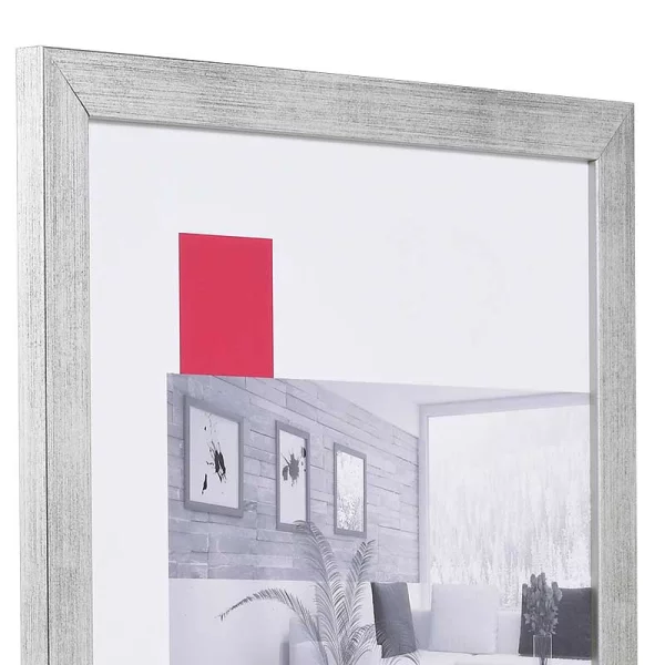 Holz-Bilderrahmen Profil Top Pro 20x20 cm | silber | Normalglas (2 mm)