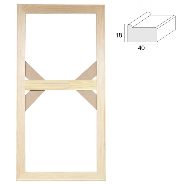 Leinwandrahmen schmal Holz natur | Leerrahmen (ohne Glas und Rückwand)