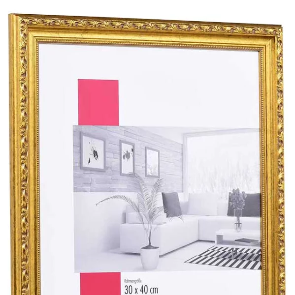 Barock-Bilderrahmen Profil 37 61x91,5 cm | antikgold | Normalglas (2 mm)