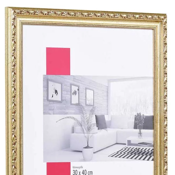 Barock-Bilderrahmen Profil 37 61x91,5 cm | antiksilber | Normalglas (2 mm)