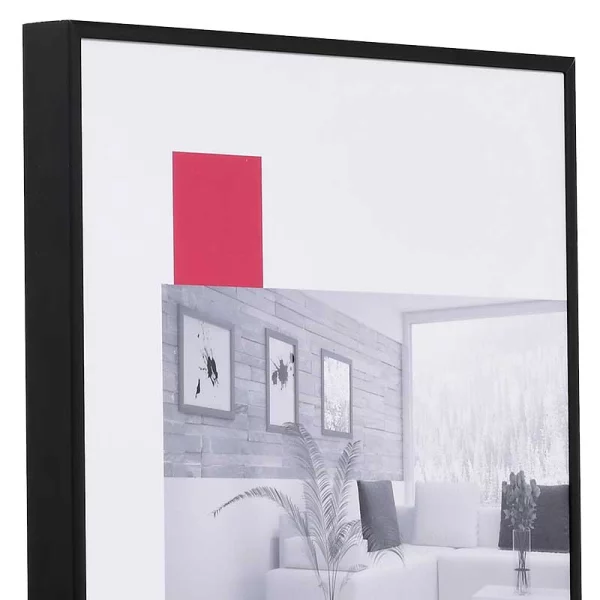 Alu-Bilderrahmen Profil 100 50x50 cm | schwarz matt | Normalglas (2 mm)