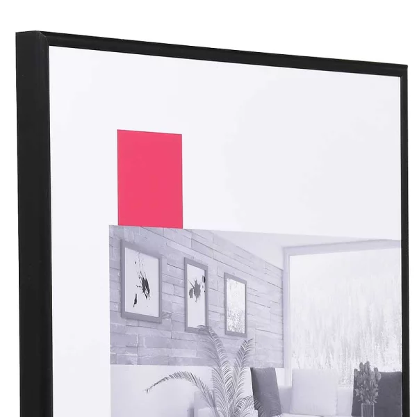 Alu-Bilderrahmen Profil S1 50x50 cm | schwarz matt | Normalglas (2 mm)