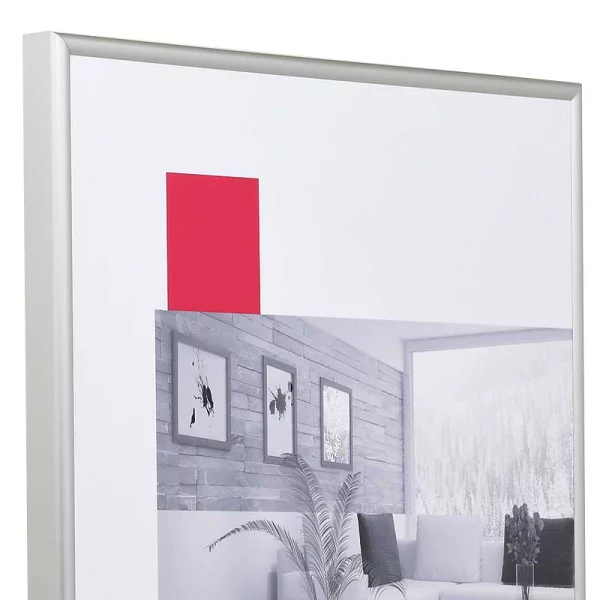 Alu-Bilderrahmen Profil S1 50x50 cm | silber matt | Normalglas (2 mm)
