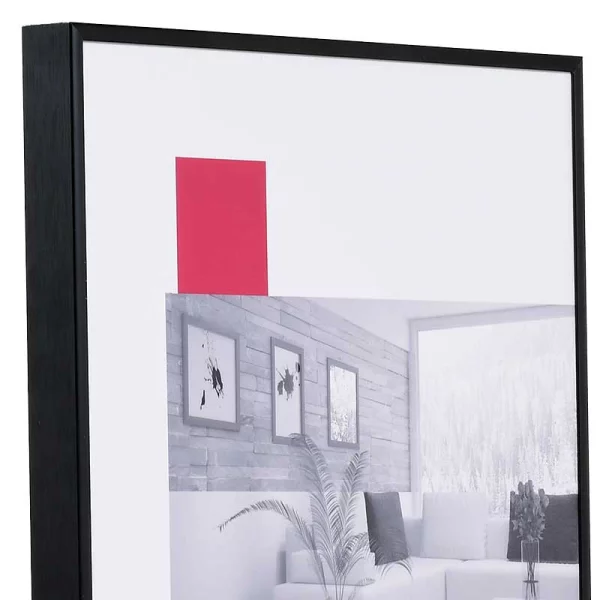 Alu-Bilderrahmen Profil 100 XL Maßanfertigung schwarz hochglanz | Kunstglas UV 99 entspiegelt (2 mm)