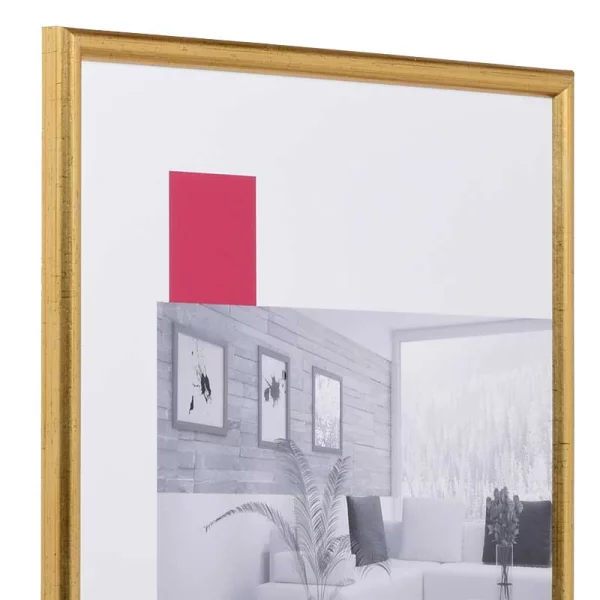 Holz-Bilderrahmen Profil 20 Maßanfertigung gold | Normalglas (2 mm)
