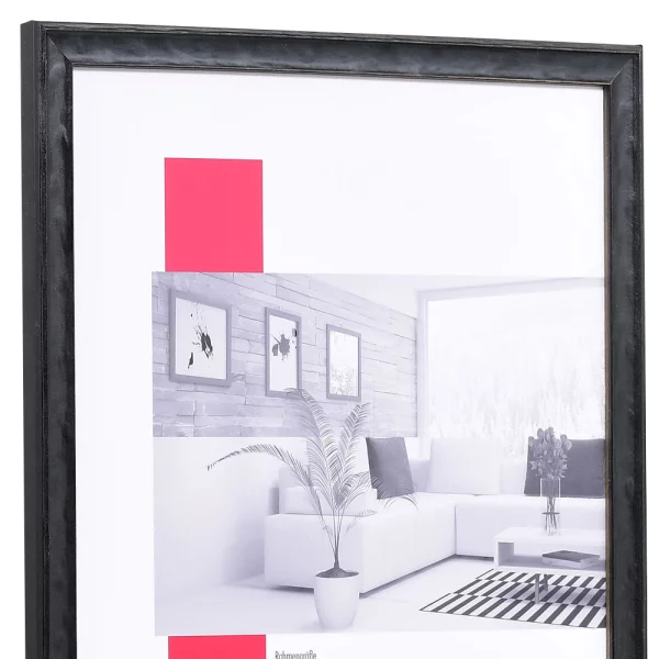 Holz-Bilderrahmen Profil 2070 60x80 cm | schwarz | True Color Super Clear entspiegelt