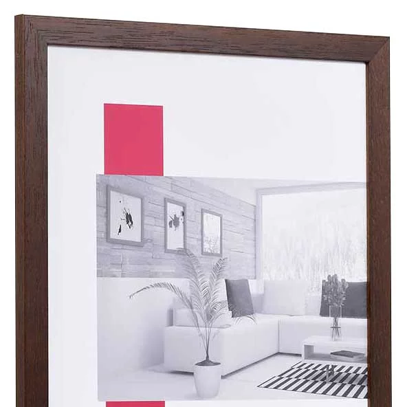 Holz-Bilderrahmen Profil 2210 15x20 cm | wenge | Normalglas (2 mm)