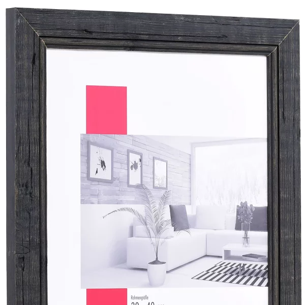 Holz-Bilderrahmen Profil 2240 13x18 cm | schwarz | Normalglas (2 mm)