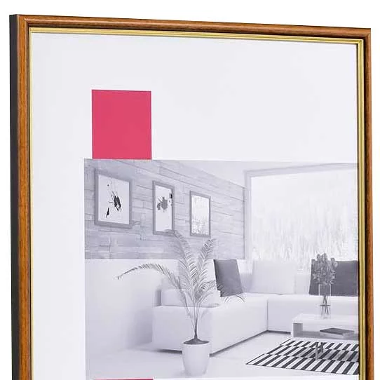 Holz-Bilderrahmen Profil 23 35x50 cm | honig-gold | Normalglas (2 mm)