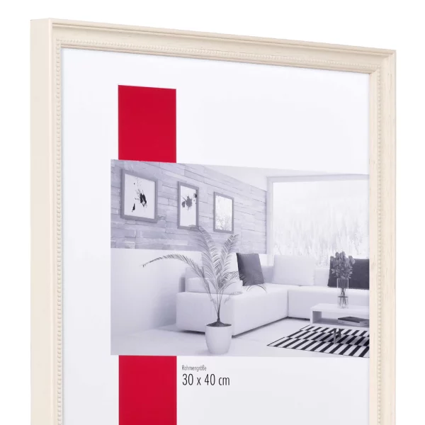 Holz-Bilderrahmen Profil 2440 15x20 cm | Weiß | Normalglas (2 mm)