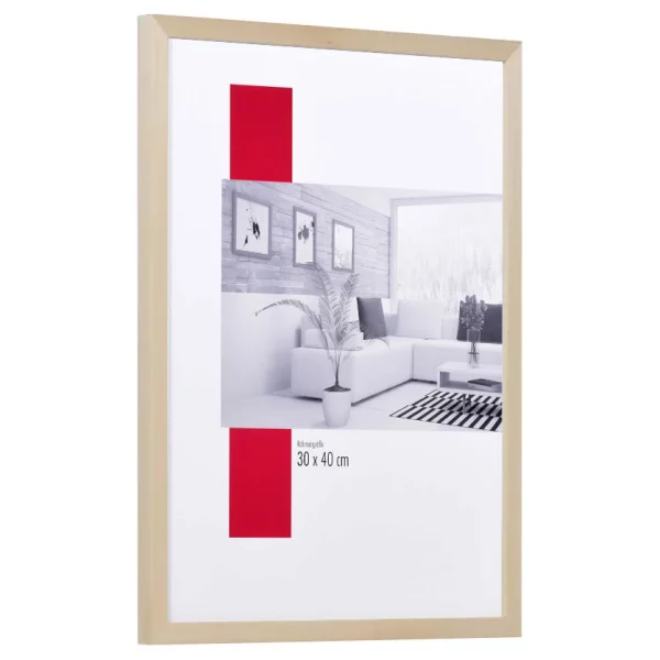 Lindenholz-Bilderrahmen Profil 249 40x60 cm | natur | Normalglas (2 mm)