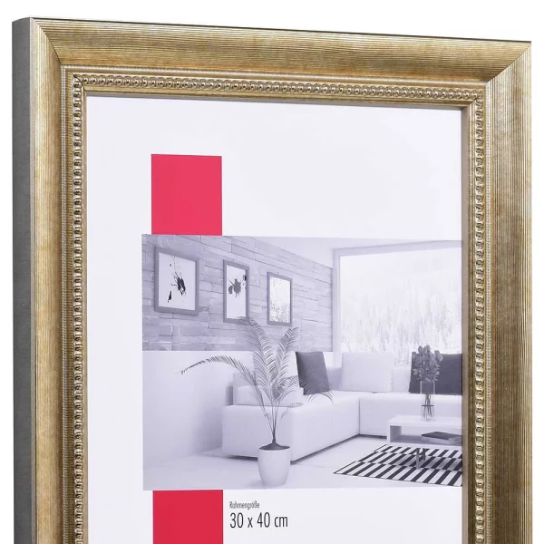 Barock-Bilderrahmen Profil 28 30x45 cm | Gold | Normalglas (2 mm)