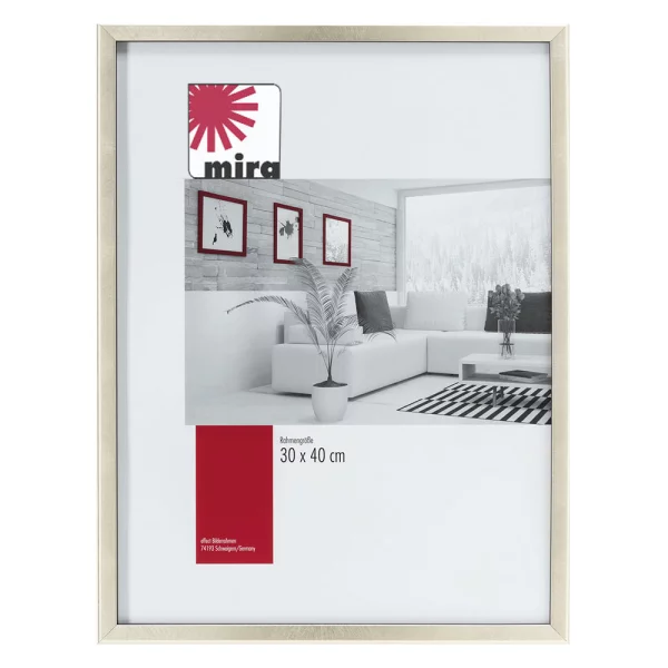 Holz-Bilderrahmen Profil 29 Maßanfertigung silber | Normalglas (2 mm)