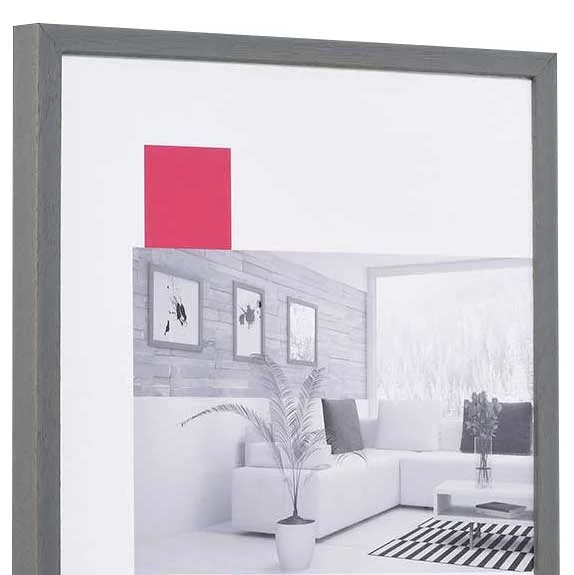 Holz-Bilderrahmen Profil 35 29,7x42 cm (A3) | grau | Normalglas (2 mm)