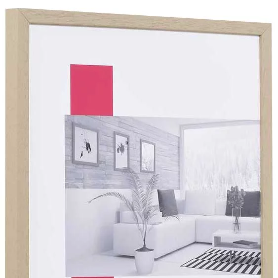 Holz-Bilderrahmen Profil 35 29,7x42 cm (A3) | hellbraun | Normalglas (2 mm)
