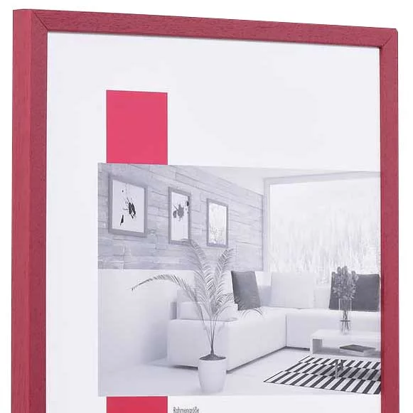 Holz-Bilderrahmen Profil 35 29,7x42 cm (A3) | rot | Normalglas (2 mm)