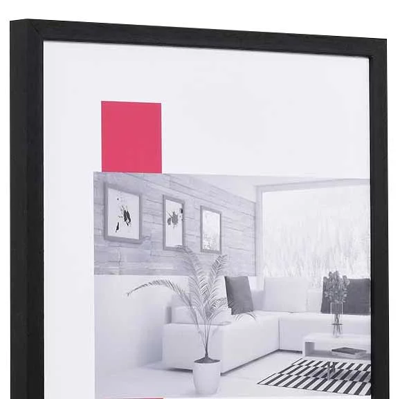 Holz-Bilderrahmen Profil 35 29,7x42 cm (A3) | schwarz | Normalglas (2 mm)
