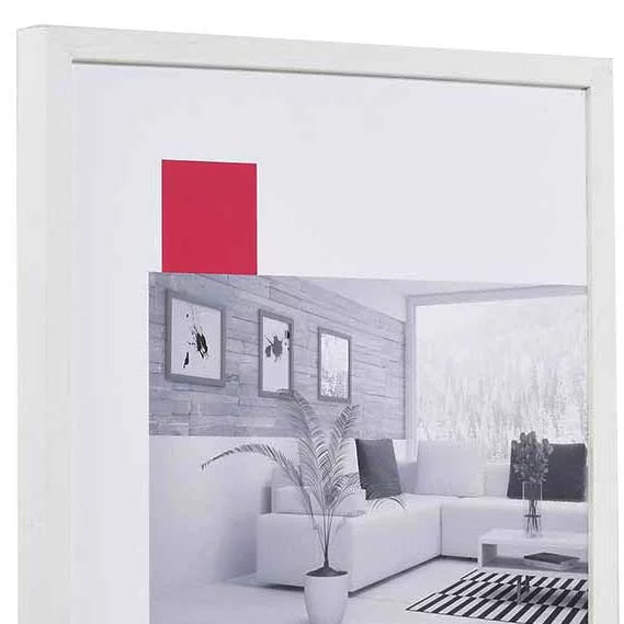 Holz-Bilderrahmen Profil 35 29,7x42 cm (A3) | weiß | Normalglas (2 mm)