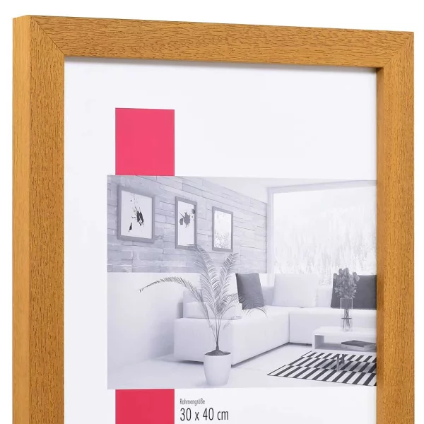 Holz-Bilderrahmen Profil 52 60x60 cm | eiche | Normalglas (2 mm)