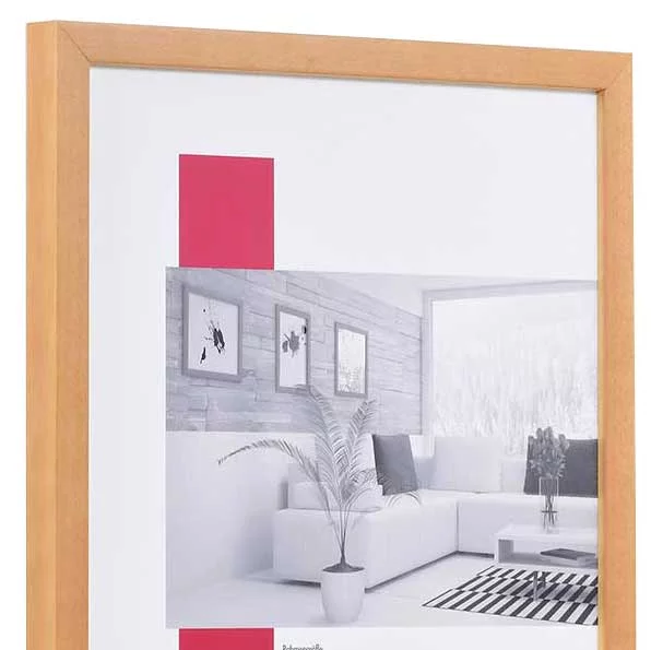 Holz-Bilderrahmen Profil 58 42x59,4 cm (A2) | braun | Normalglas (2 mm)