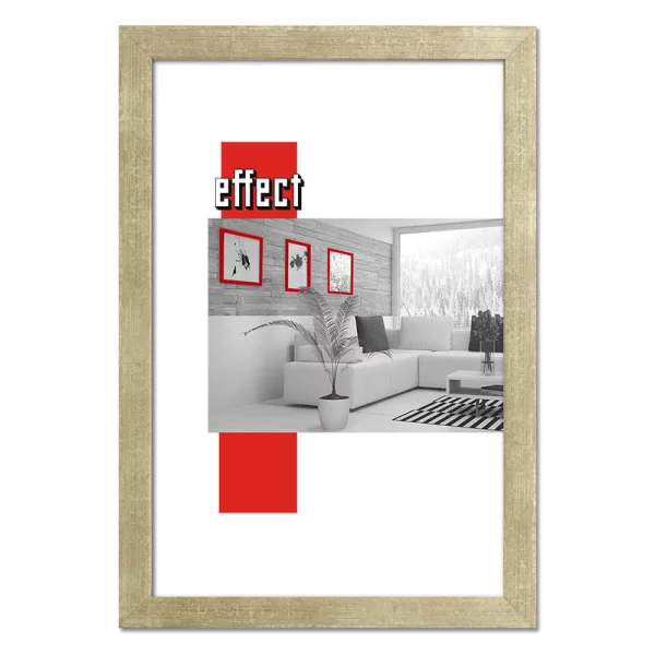 Holz-Bilderrahmen Profil 58 mit Abstandsleiste 60x60 cm | antiksilber | Normalglas (2 mm)