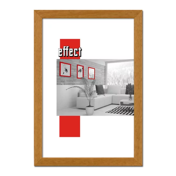 Holz-Bilderrahmen Profil 58 mit Abstandsleiste 60x60 cm | braun | Normalglas (2 mm)