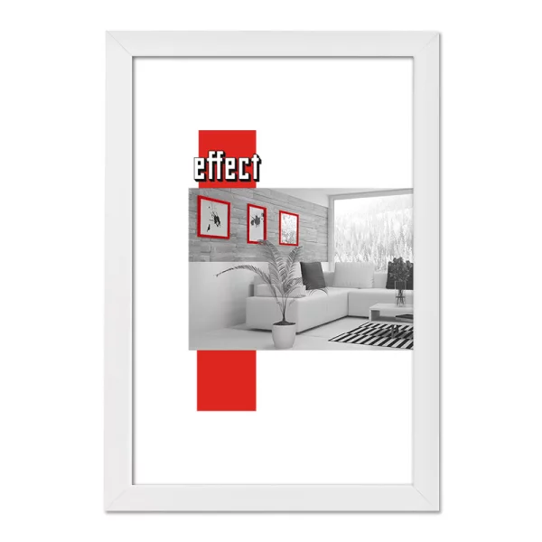 Holz-Bilderrahmen Profil 58 mit Abstandsleiste 60x60 cm | weiß | Normalglas (2 mm)