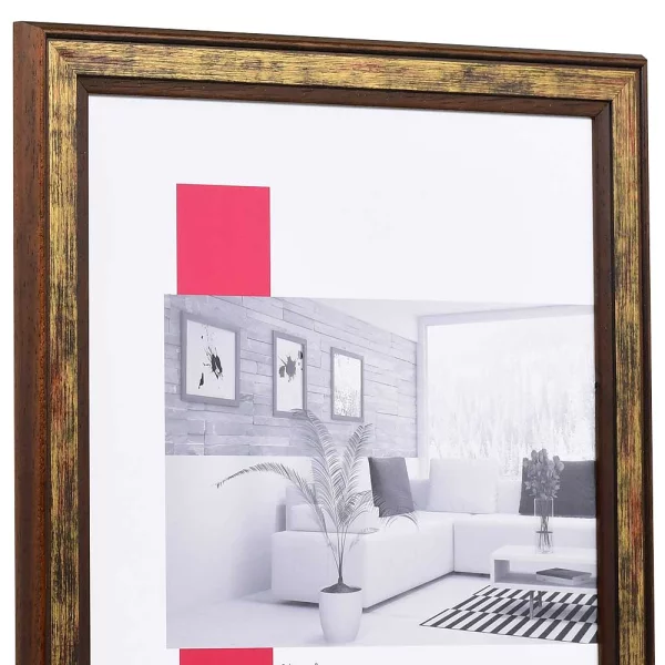 Holz-Bilderrahmen Profil 64 20x30 cm | braun | Normalglas (2 mm)