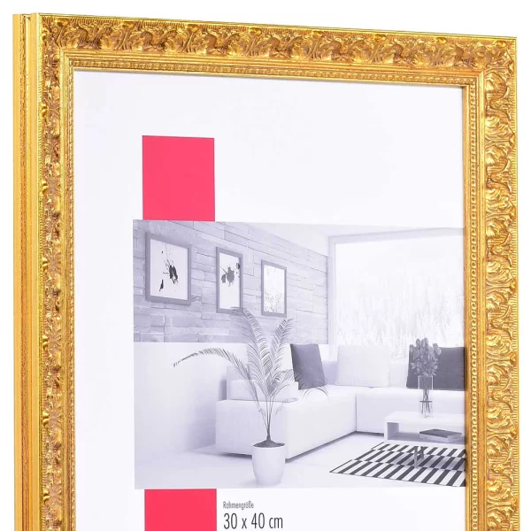 Barock-Bilderrahmen Profil 75 13x18 cm | gold | Normalglas (2 mm)