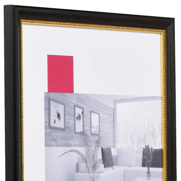 Barock-Bilderrahmen Profil 85 60x90 cm | schwarz | Normalglas (2 mm)