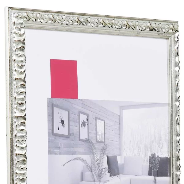 Barock-Bilderrahmen Profil 86 40x60 cm | silber | Normalglas (2 mm)