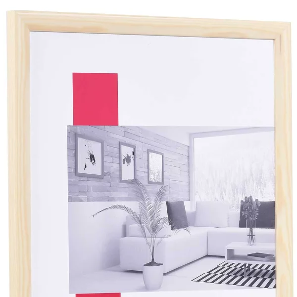 Holz-Bilderrahmen Profil 89 30x45 cm | natur-weiß | Normalglas (2 mm)