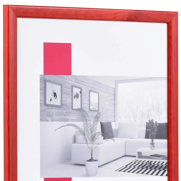 Holz-Bilderrahmen Profil 89 30x45 cm | rot | Normalglas (2 mm)