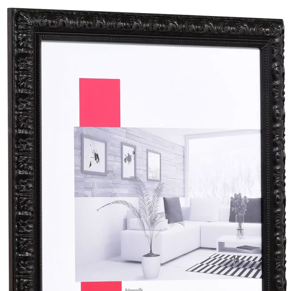 Barock-Bilderrahmen Profil 94 59,4x84,1 cm (A1) | schwarz | True Color Super Clear entspiegelt