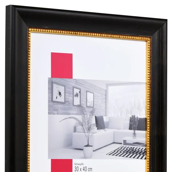Barockrahmen Profil 95 breit 50x70 cm | schwarz | True Color Super Clear entspiegelt