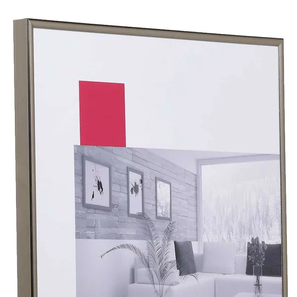 Kunststoff-Bilderrahmen Profil ART 40x60 cm | Platin | Normalglas (2 mm)