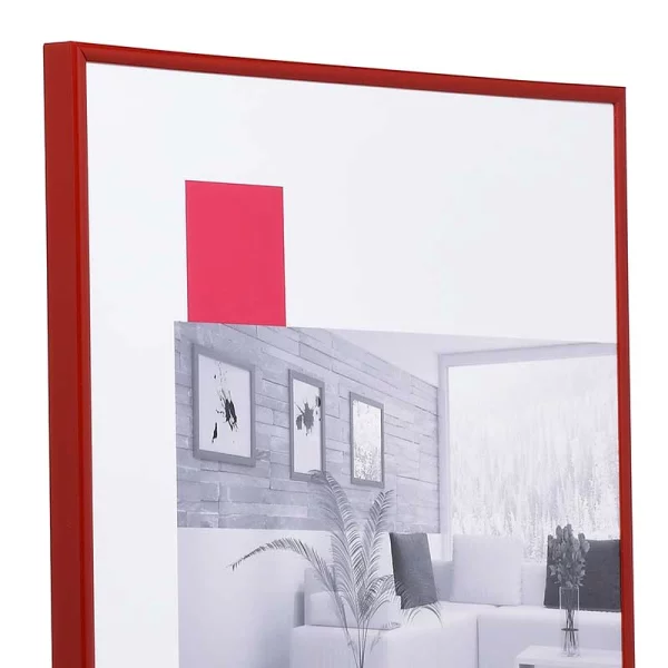 Kunststoff-Bilderrahmen Profil ART 40x60 cm | Rot | Normalglas (2 mm)