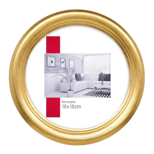 Rundrahmen Profil HB 30x30 cm | gold | Normalglas (2 mm)