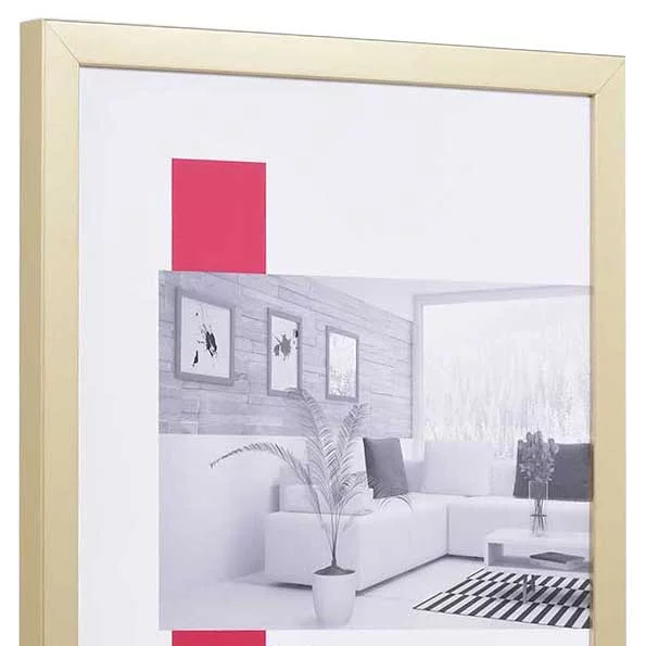 Holz-Bilderrahmen Profil Top Cube 7x10 cm | gold | Normalglas (2 mm)