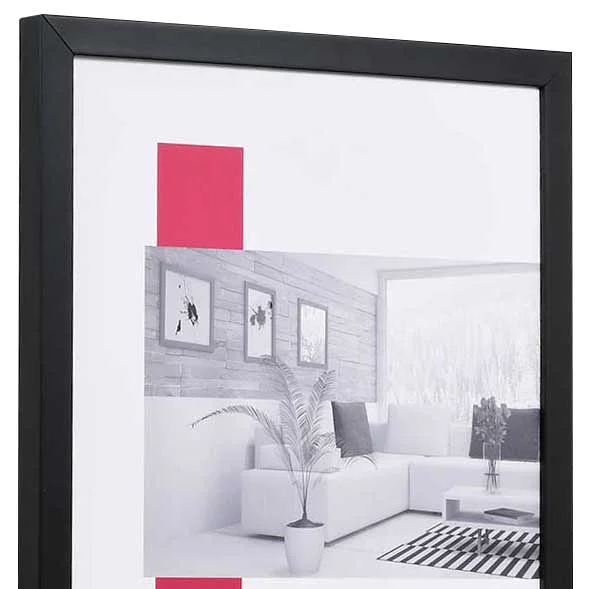 Holz-Bilderrahmen Profil Top Cube 7x10 cm | schwarz | Normalglas (2 mm)