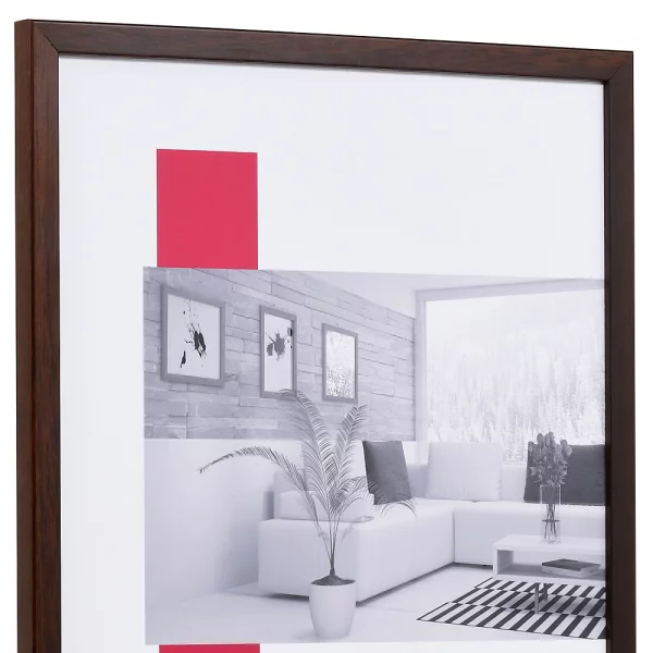 Holz-Bilderrahmen Profil Top Pro S 30x45 cm | braun | Antireflexglas mattiert (2 mm)