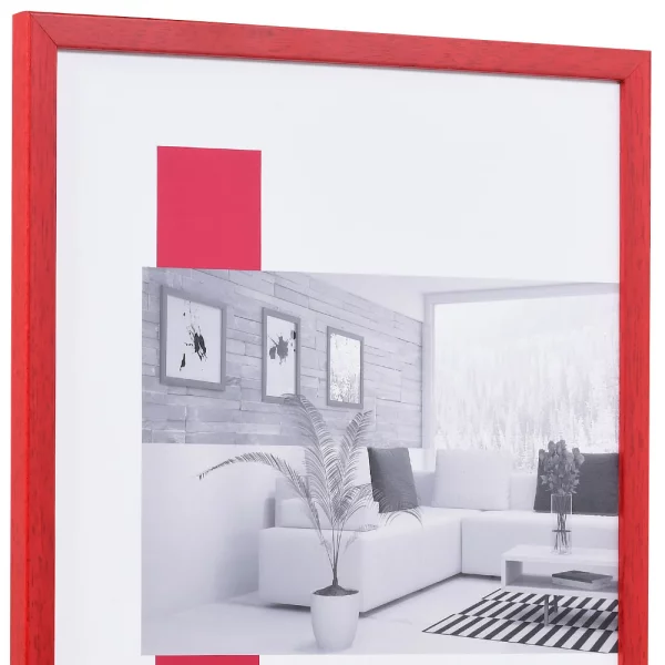 Holz-Bilderrahmen Profil Top Pro S 7x10 cm | rot | Normalglas (2 mm)