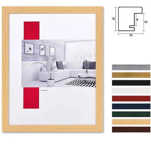 Holz-Bilderrahmen Profil Top Pro S Maßanfertigung rot | Normalglas (2 mm)