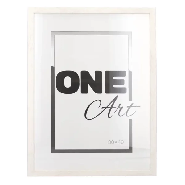Holz-Bilderrahmen Anastasia 50x70 cm | Weiß | Kunstglas (1 mm)