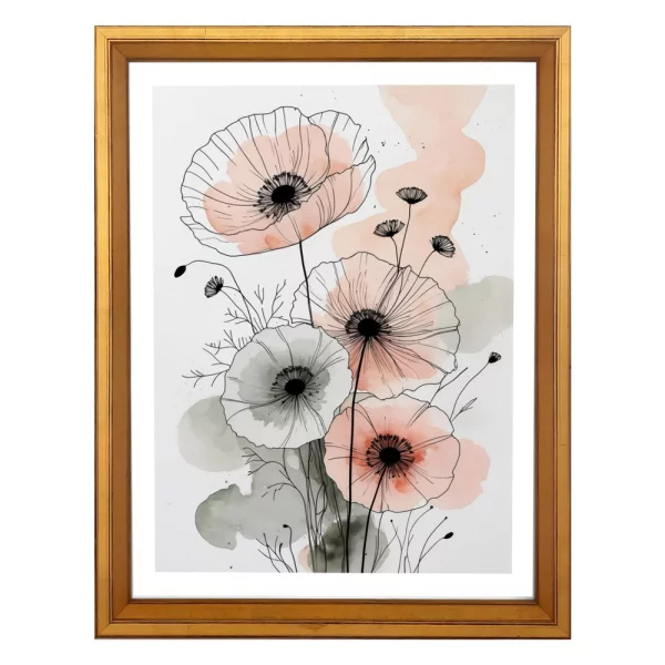 Holz-Bilderrahmen Ola 50x70 cm | Gold matt | Kunstglas (1 mm)